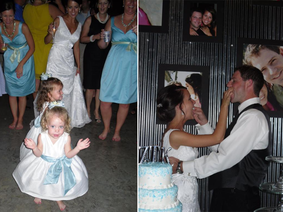 Briley & Ellie taking ove the dance floor....Cake cutting! (I took the pictures that are hanging behind Kaitlin & Zane)